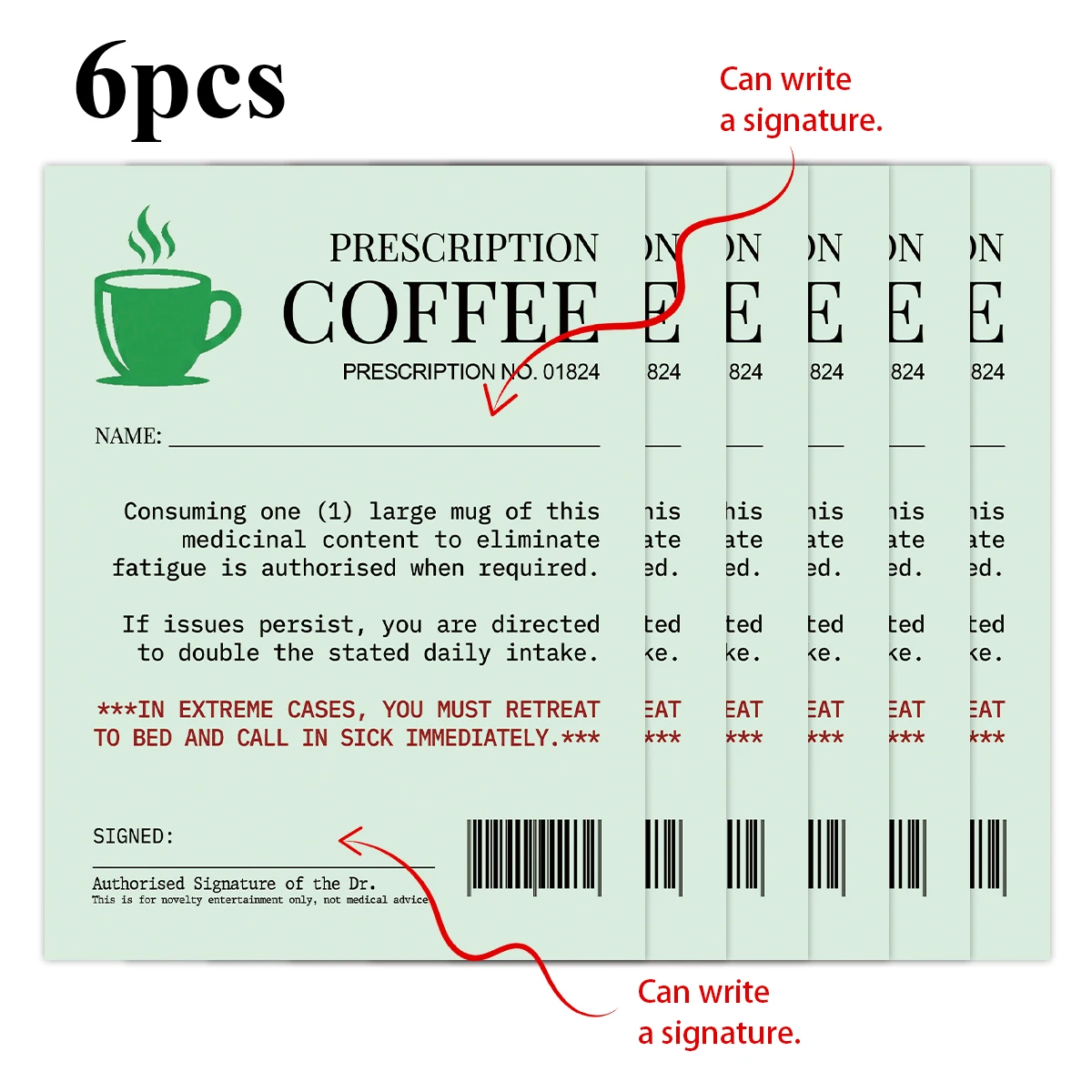 6 Stück lustige Etikettenaufkleber für Kaffee, Tee, Bier, leerer Platz für handgeschriebene Unterschrift, Etiketten für humorvolle Getränkeverpackungen