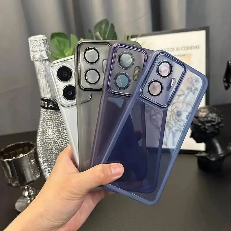 ل POCO F7 حافظة فاخرة سيليكون المدمج في عدسة فيلم شفاف غطاء من البولي يوريثان لشاومي ريدمي توربو 4 برو 5G ممتص للصدمات Fudna