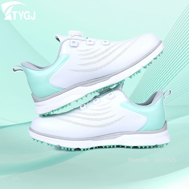 TTYGJ-Chaussures de golf imperméables à laçage rapide pour femmes, baskets sans crampons, coordonnantes, respirantes, chaussures de golfeur, design anti-baume