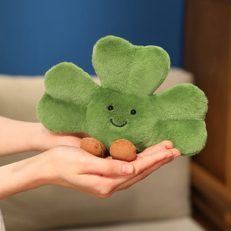 New Simulated Clover Doll Stuffed Plush Toy Cartoon Anime Plants Cute Pillow Children's Birthday Gift Fun Doll