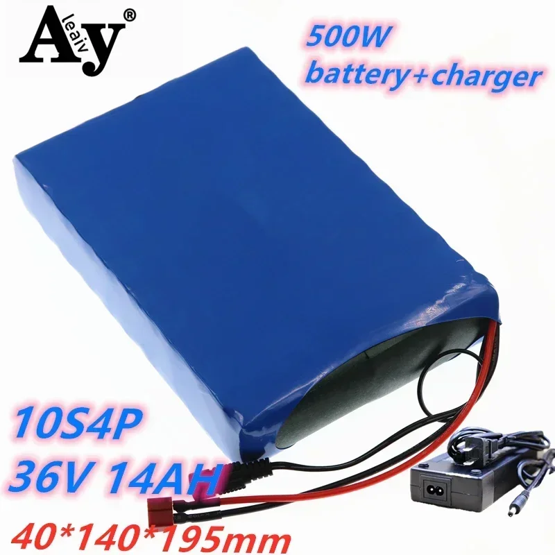 

New 36V Battery 10S4P 14Ah 500W 750W 18650 Lithium Ion Battery Pack for E-bike Electric Car Bicycle Motor Scooter + Charger