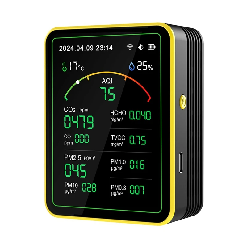 

2025 New Tuya Wifi 15 In 1 Air Quality Detector TFT Display Multifunctional Time Temperature And Humidity Test Meter