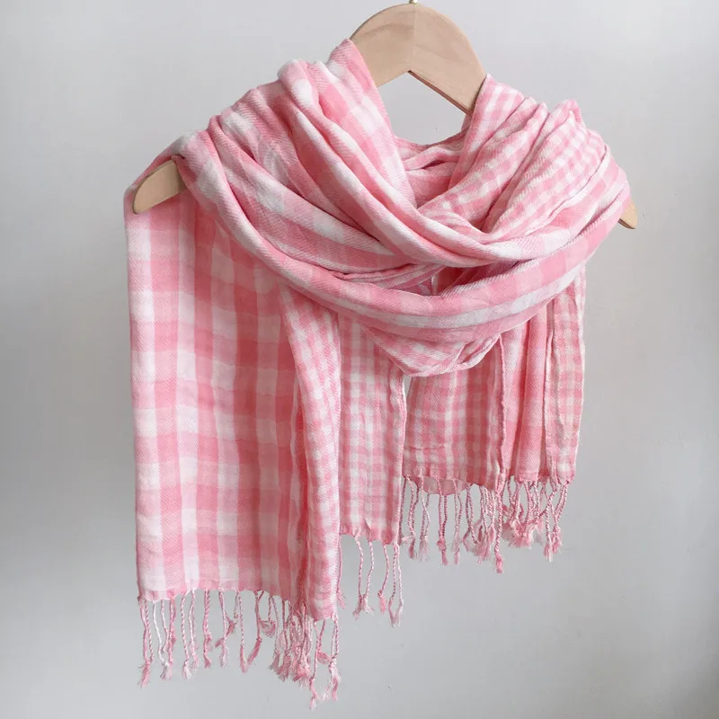 Autumn and winter natural material 100%cotton plaid scarf