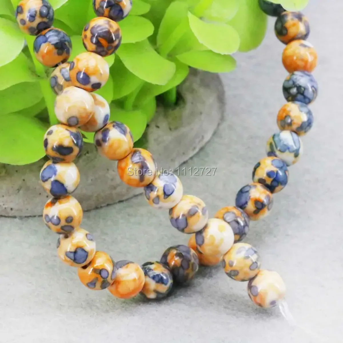 

6 8 10 12mm Yellow Black Spot Rainbow Stone Loose Beads Round DIY 15inch Jewelry Making Design Luky Girls Gifts Accessories Part