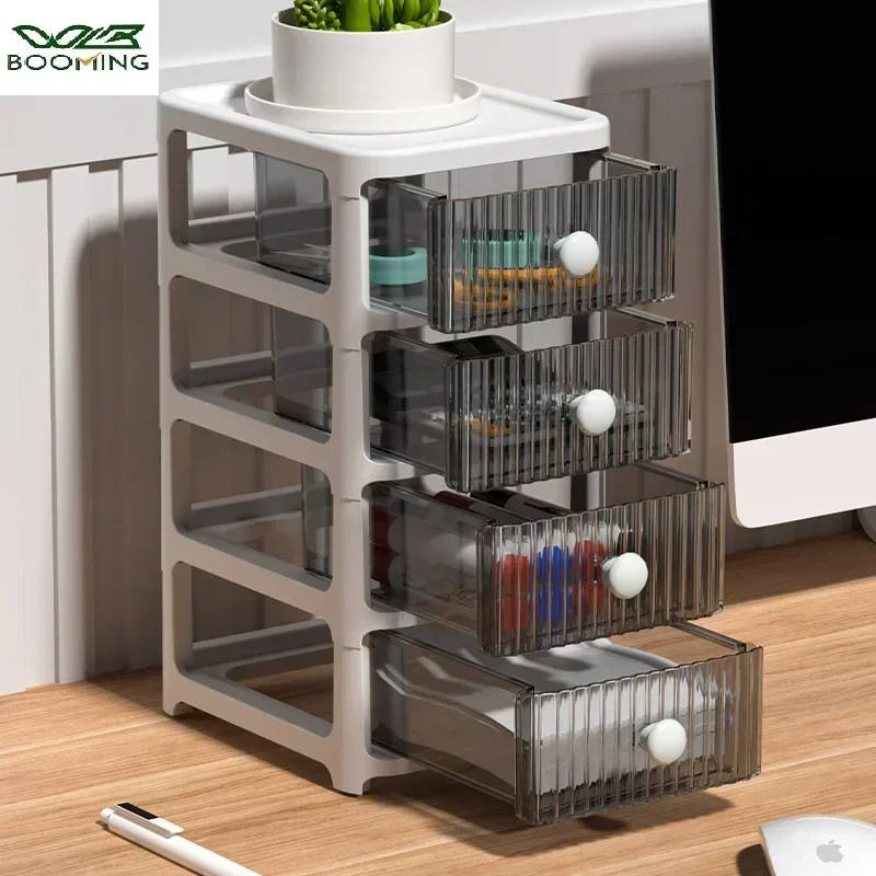 Storage Box Multi-layer Drawer Transparent Storage Box in Office Stationery and Cosmetics Organizing Rack