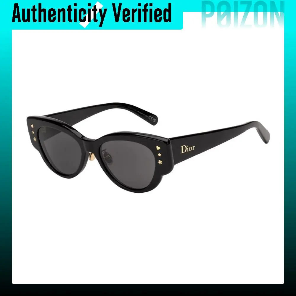 DIOR Plate Cat Eye Sunglasses Women's Bright Black DIORLUCKYCHARMS B1F_10AO