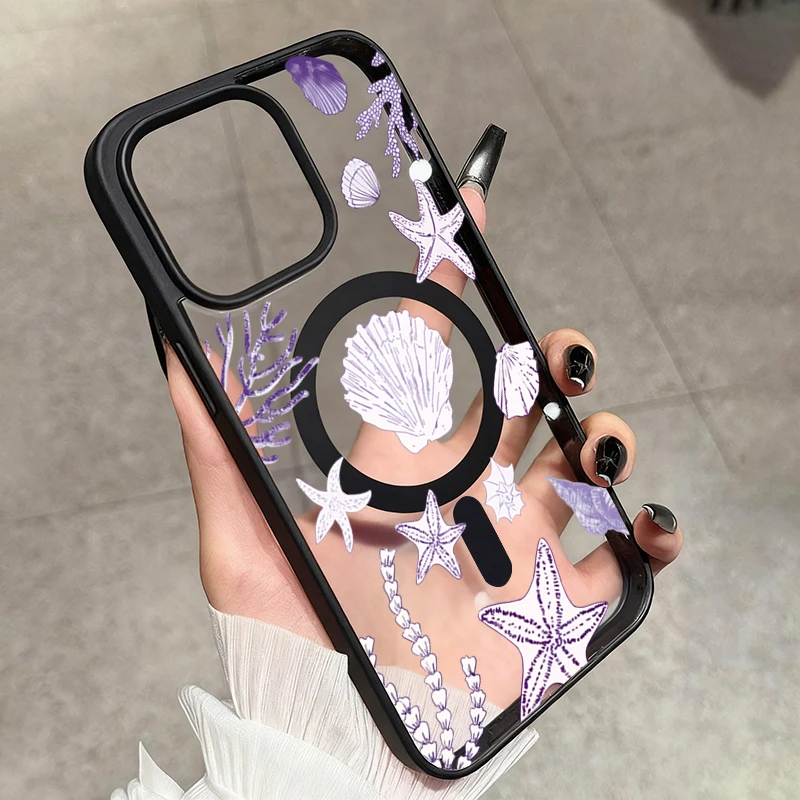 Muschel-Transparente Handyhülle für iPhone 17 16 15 11 14 13 12 Pro Max Plus Hüllen 17Air für Magsafe Silikon Magnetische Abdeckung – Detail 4