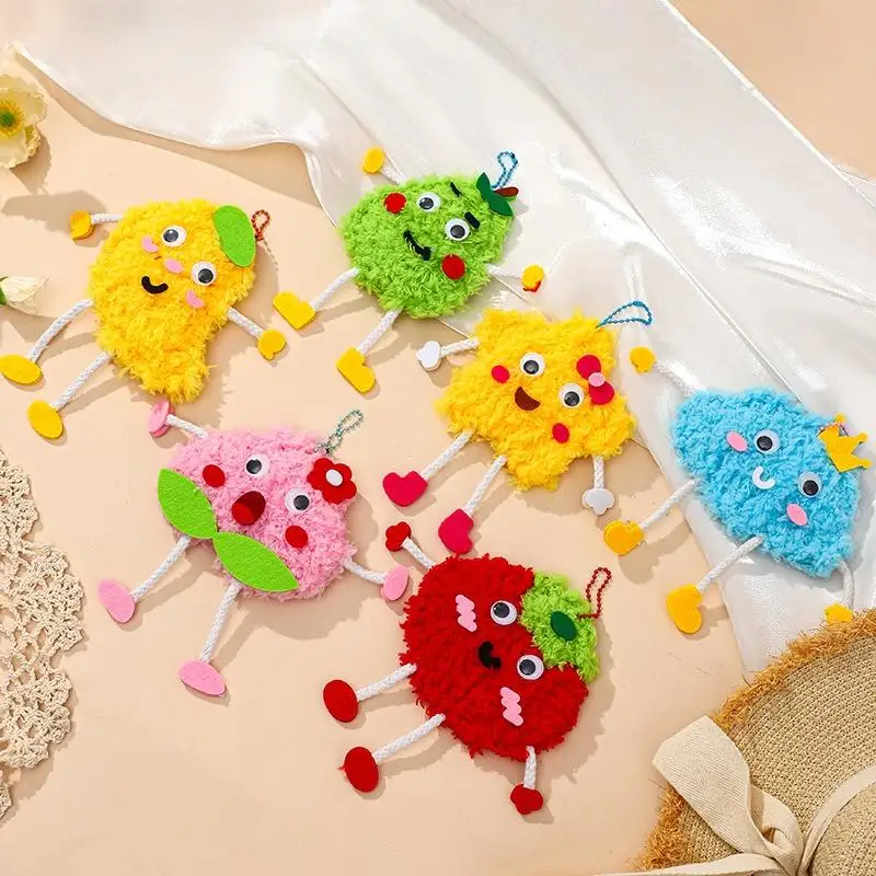 1 Zestaw DIY Kreskówkowe Owoce Haft Lalka Zawieszka Zabawne Włókniny Nici Szycie Deski Dzieci Rękodzieło Zabawki Prezenty