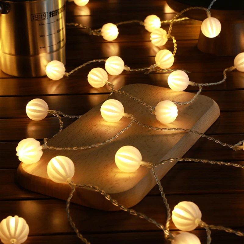 

LED Round Ball String Lights Battery Powered Outdoor Waterproof Bulb Fairy Lighting Strings Home Garden Garland Lamp Party Decor