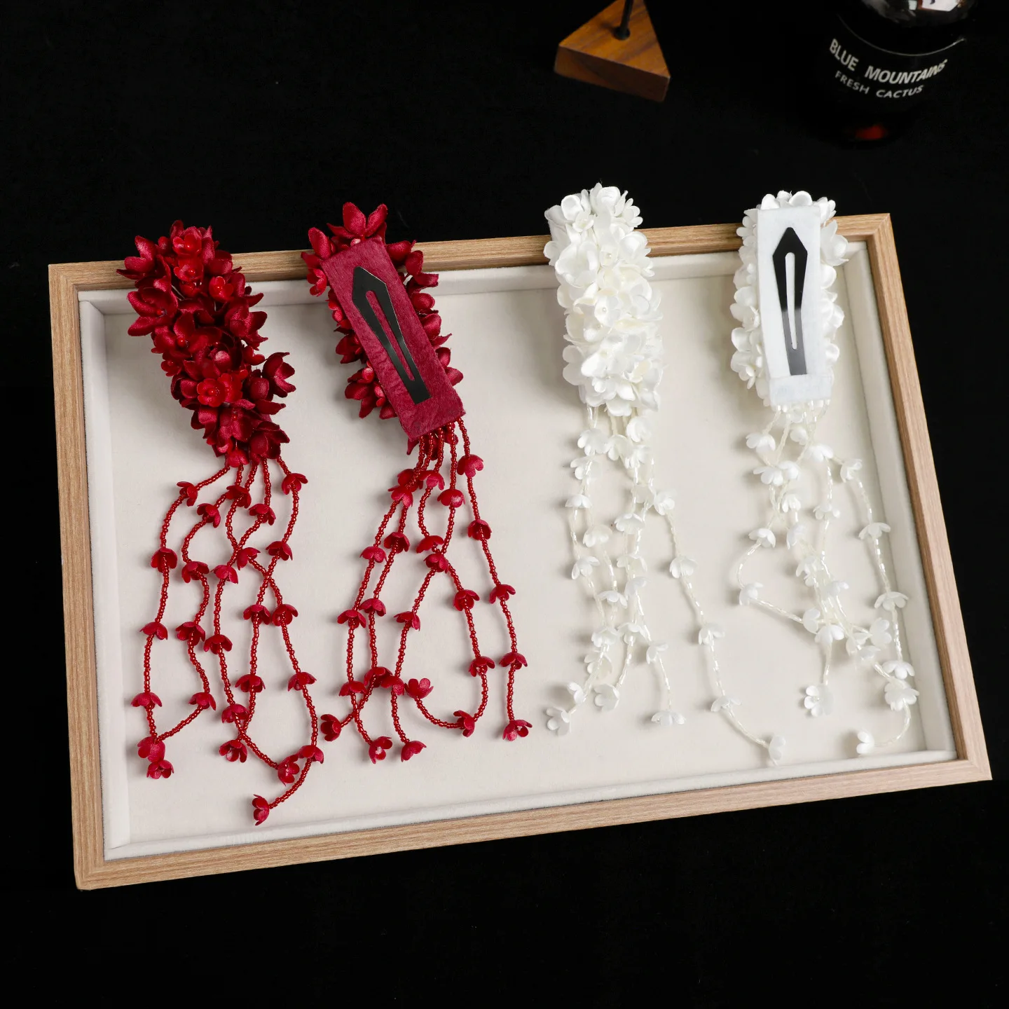 New Chinoiserie Lily of the Valley Tassel Hairpin - Bridal Headwear Women's Side Hair Clip Photo Exaggerated Accessory
