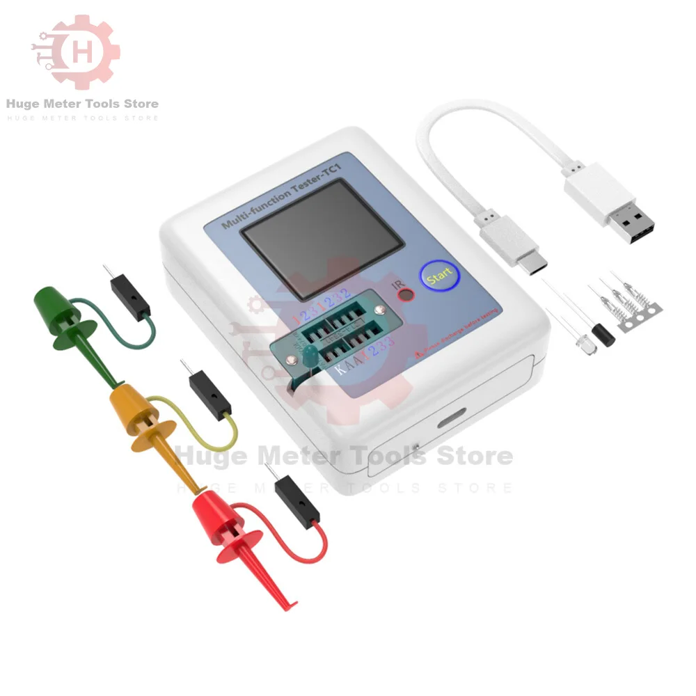 LCR-TC1 Multimeter Digital penguji Transistor TFT Backlight Transistor Tester Diode Triode kapasitor Resistor Meter