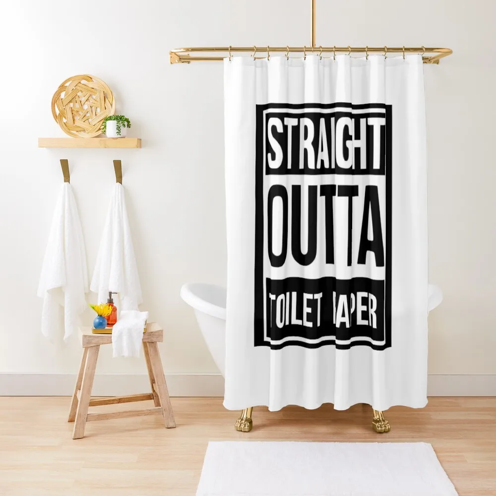

STRAIGHT OUTTA TOILET PAPER Shower Curtain Shower Bathroom Accessories For Shower And Services Anime Curtain