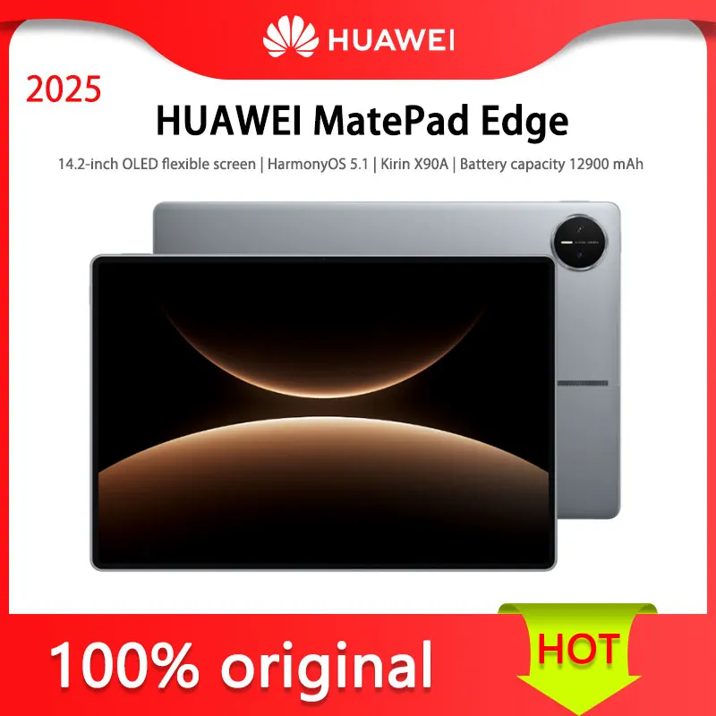HUAWEI MatePad Edge หน้าจอ OLED ขนาด 14.2 นิ้ว แสงนุ่มนวล ระบบปฏิบัติการ HarmonyOS 5.1 ชิปประมวลผล Kirin X90A แบตเตอรี่ความจุปกติ 12900 mAh
