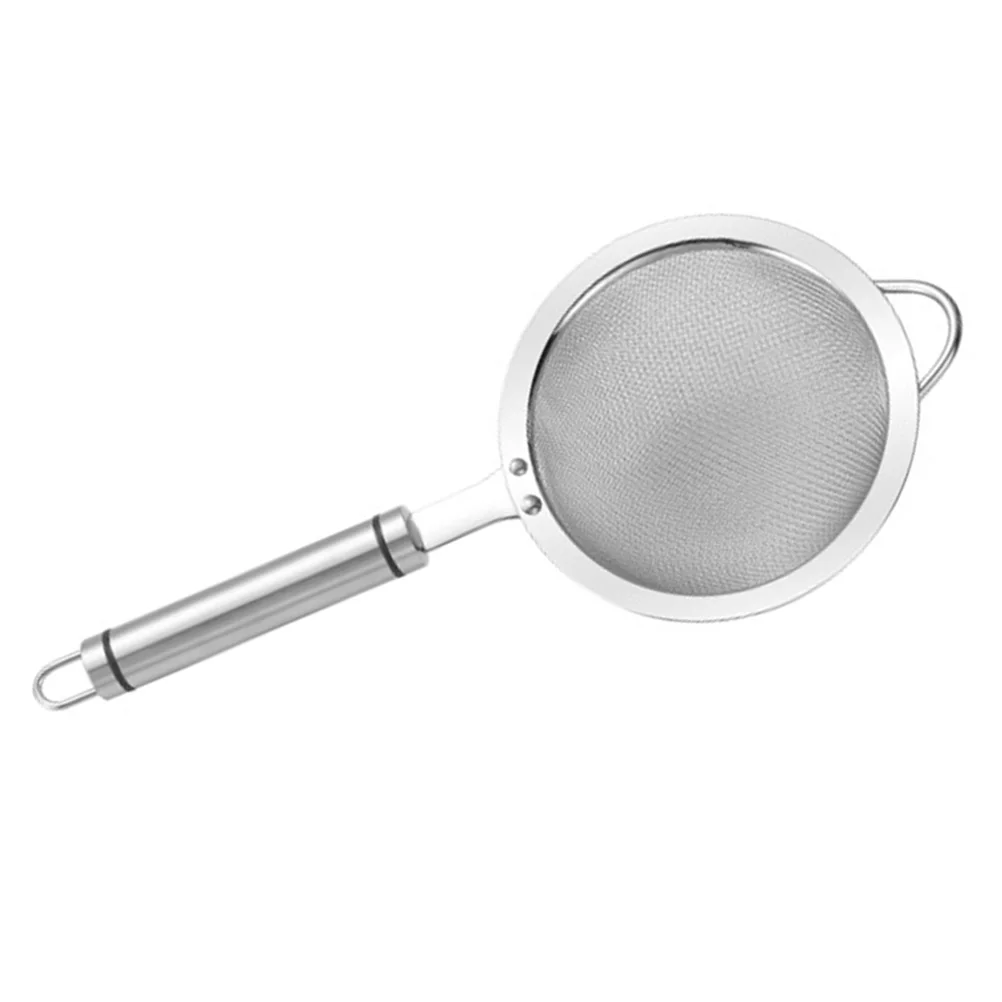 

Stainless Steel Sieve 12cm Fine Mesh Strainer for Oil Ergonomic Food Strainer Soy Milk Flour Baking Reusable Ergonomic Gadget