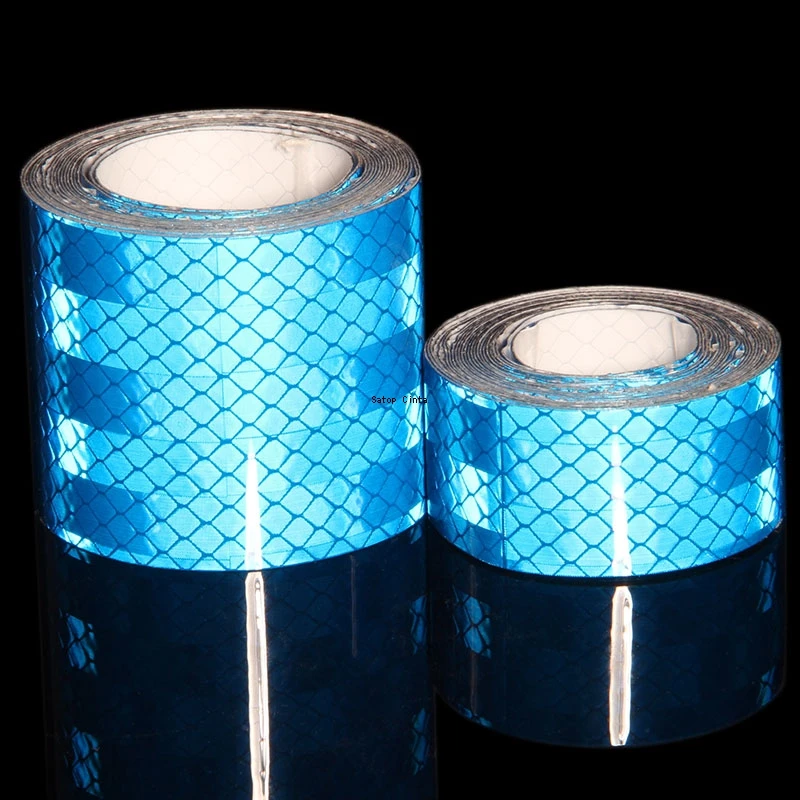 2inch*16FT Micro Reflective Tapes Blue Diamond Grade Adhesive Stickers Waterproof Reflectors Strips Self-adhesive Film For Truck