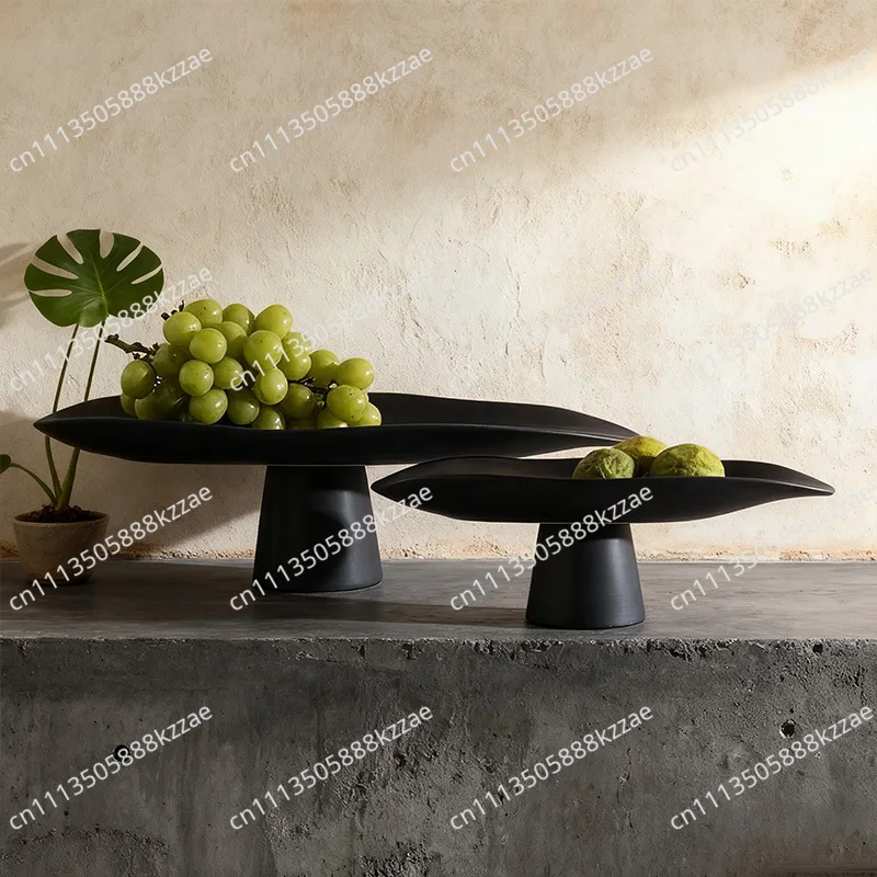 Simple Modern Resin High Foot Fruit Tray Creative Household Living Room Dining Table Desktop Tea Table Storage Tray Model Room