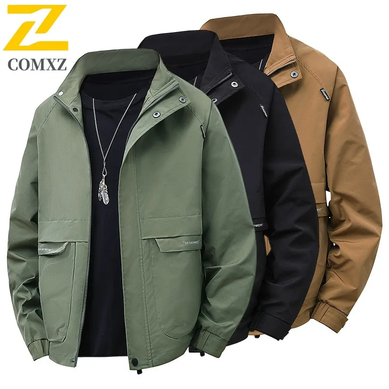 

COMXZ Premium Stand Collar Men Jacket Outdoor Biking Light Motorcycle Coat Everyday Wear Cozy Wear Resistant Autumn New Apparel