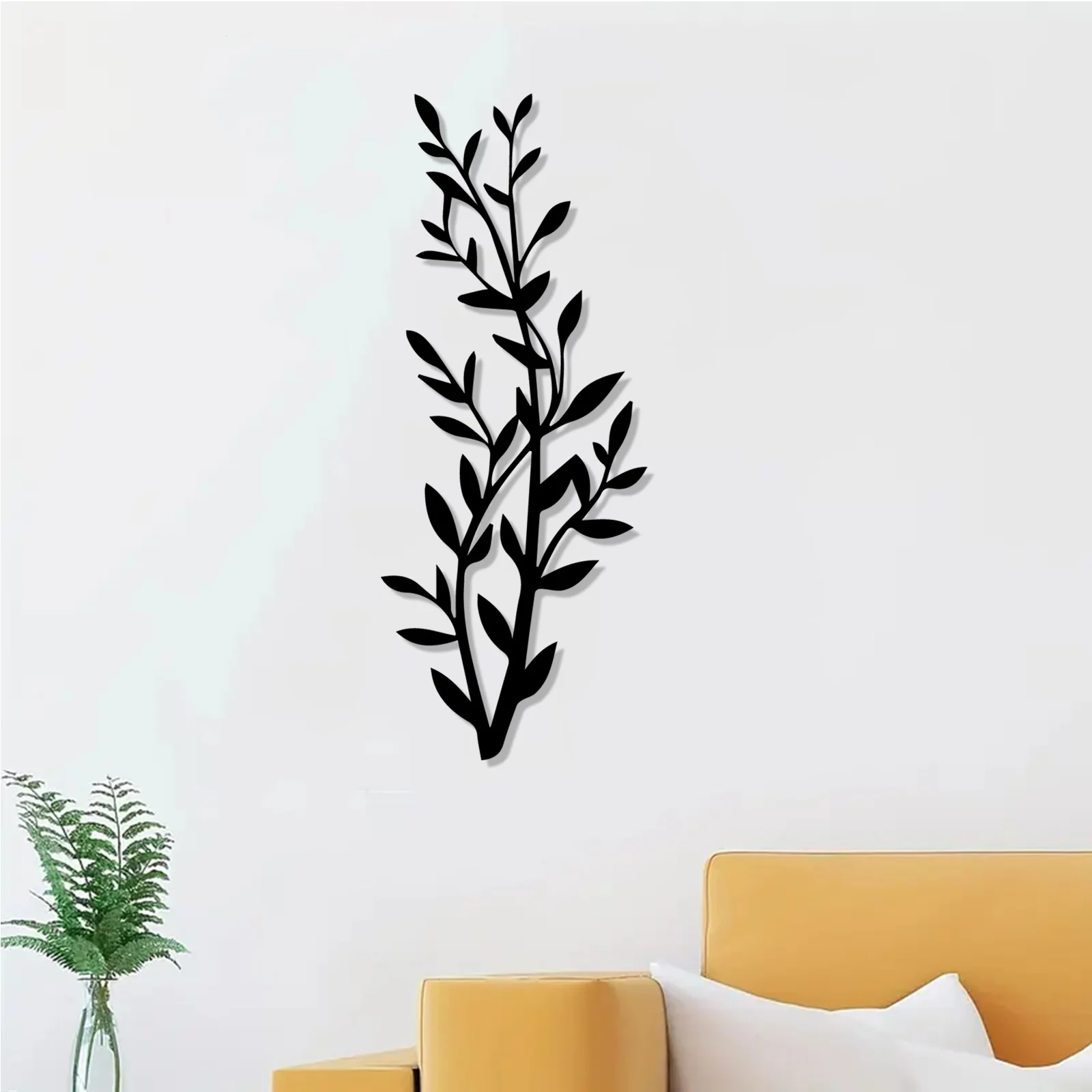 Arte de pared de metal con diseño de rama de olivo vintage, escultura mural de hierro, ideal para decoración del hogar, regalo perfecto para amantes de los árboles, 1 unidad