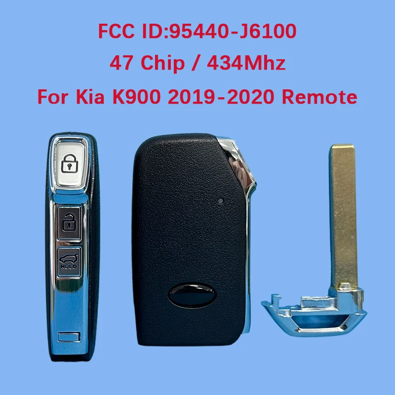 

CN051131 Послепродажный 3-кнопочный смарт-брелок 433 МГц FCC 95440-J6100 47 чип для KIA K900 2019-2020