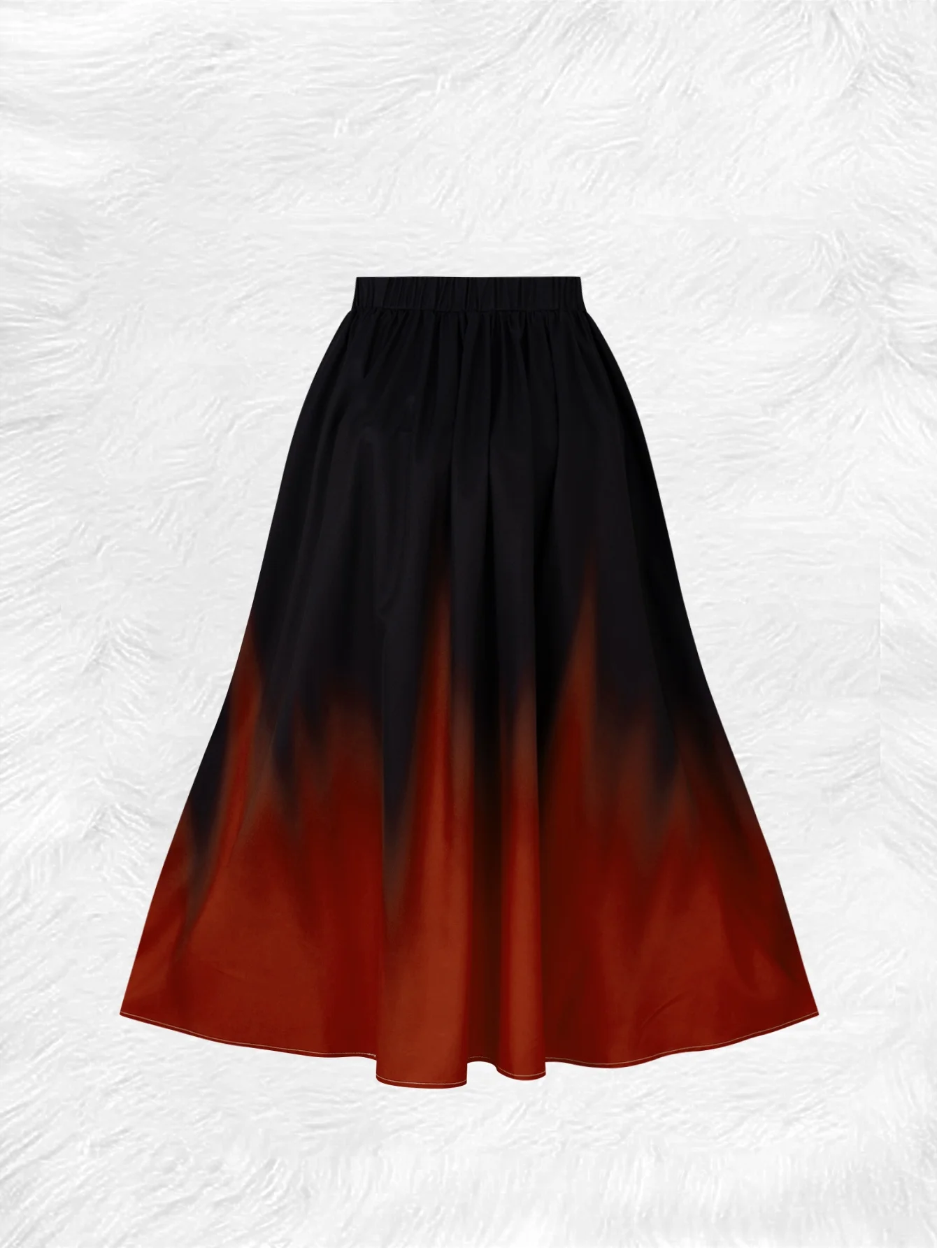Women's High Waist A Line Midi Skirt for Summer Casual Office Wear Elastic Waist Pleated Solid Color Fashion Skirt