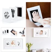 Baby Care Non-Toxic Baby Handprint Footprint Imprint Kit Baby Souvenirs Casting Infant Footprint Ink Pad Infants Clay Toy Gifts 4