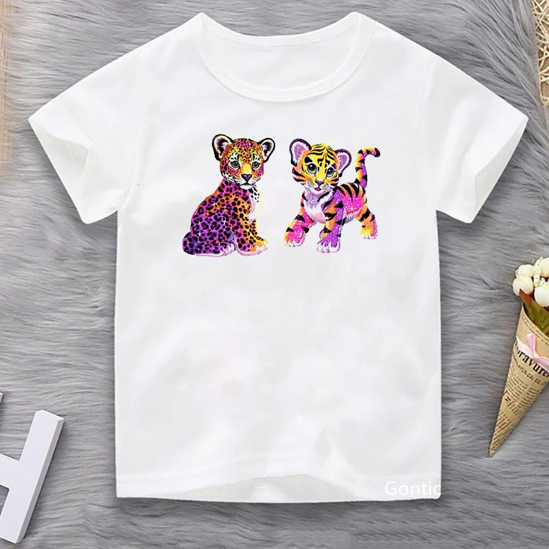 

Cute Cartoon Leopard/tiger/panda/seal Animal Print Children's T-shirts Lovely Kids Boy Girl Clothes Summer Top Streetwear Baby's