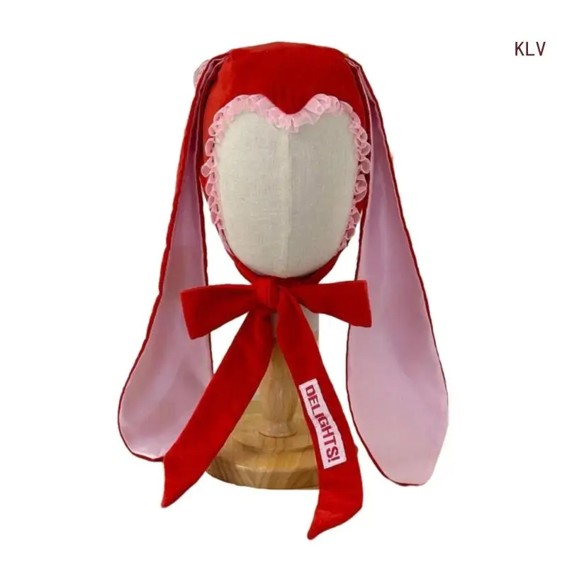 Girls Rabbit Hat Y2K Horn Ears Hat Horn Rabbit Gifts Warm Halloween Hat Adult Children Horn Ears Halloween Photo Props
