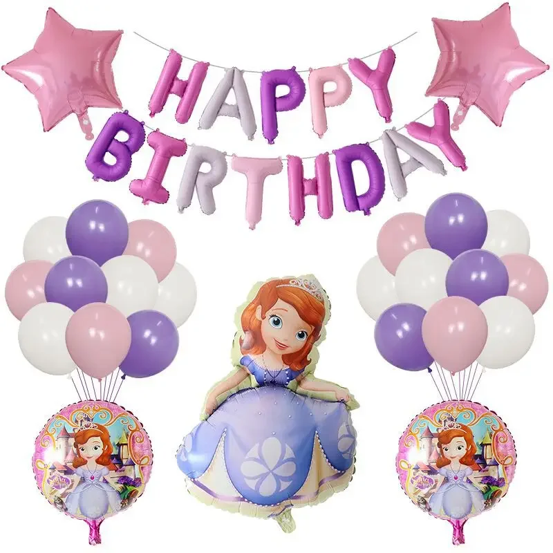 New Sophia Princess Cartoon Aluminum Film Balloon Baby Room Birthday Decoration Balloon