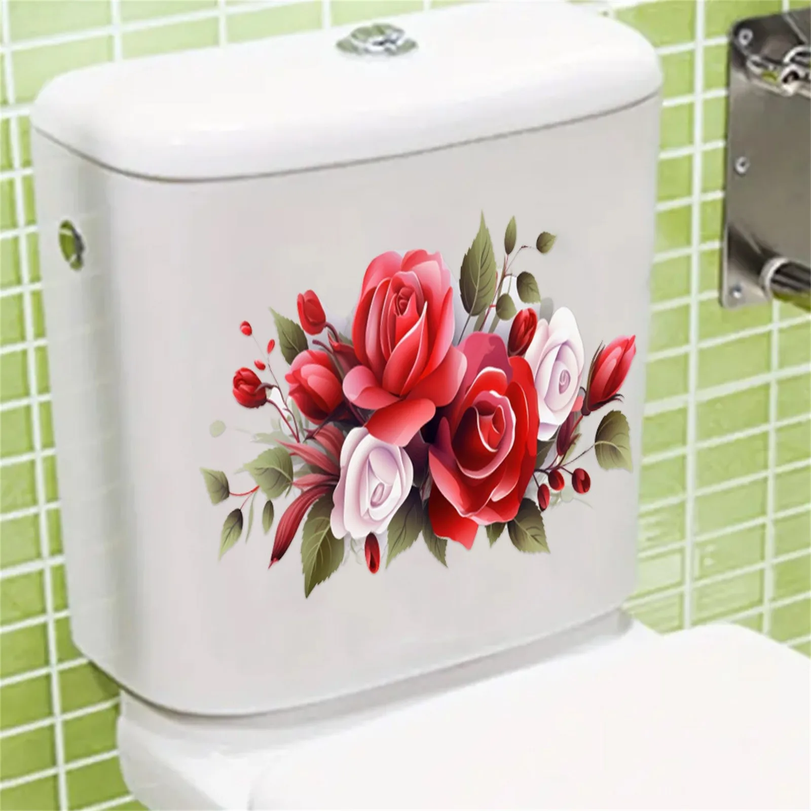 Valentine'S Day Red Rose Wall Sticker Removable Floral Decal For Bathroom Living Room Entryway Romantic Home Decor 2026 Trending