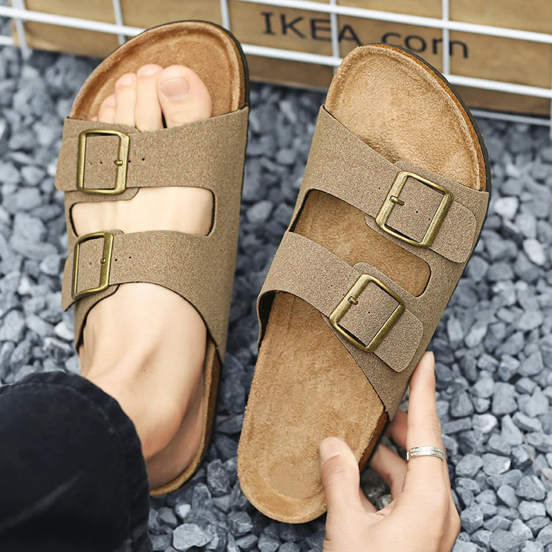 New Leather Men Sandals Summer Men\'s Sandals Women Slippers Outdoor Beach Lightweight Zapatos Hombre Durable Non-Slip Footwears