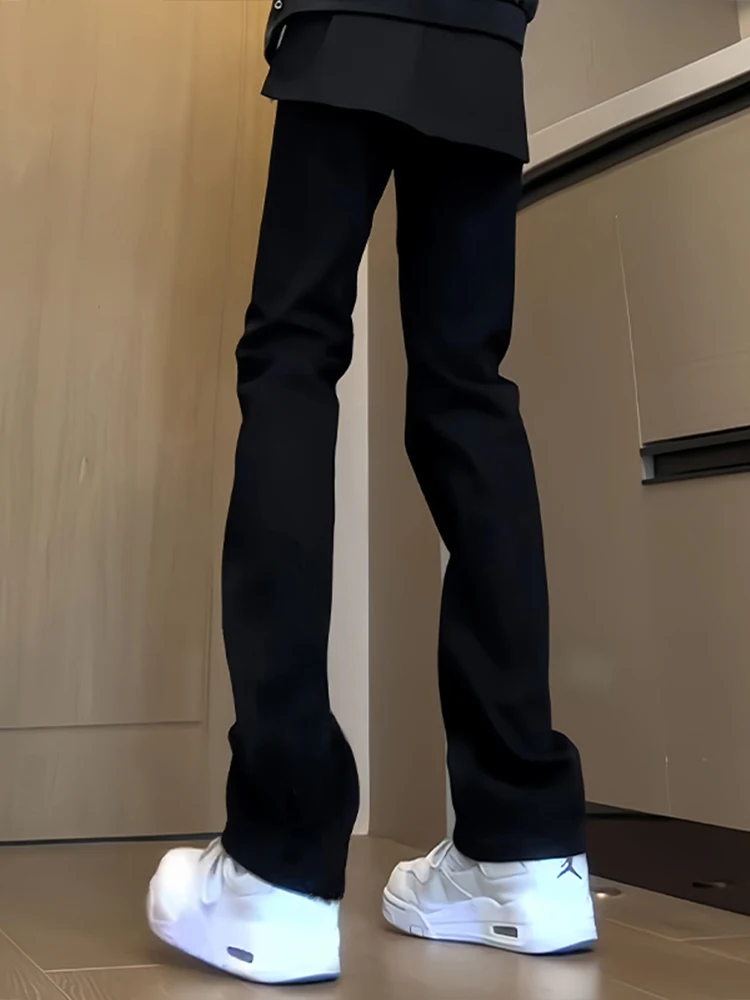 

Мужские джинсы прямого кроя Slim Fit, летние, из тонкого хлопка и полиэстера, износостойкие, повседневные, со средней высотой талии, на молнии