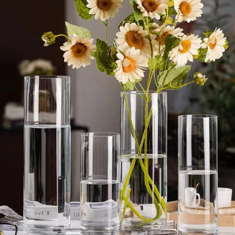 Wholesale vase crystal vase cylindrical vase floral home decoration luxury
