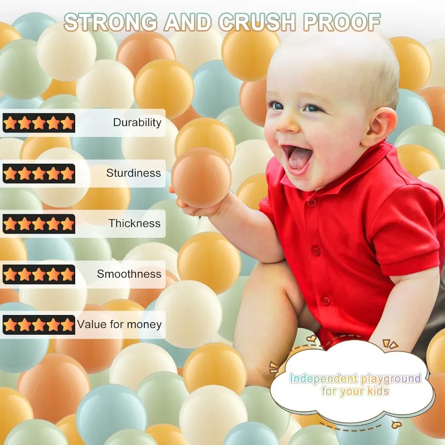 170Pcs Clear Ball Pit Balls Crush Proof Plastic Toy Balls for Boys and Girls