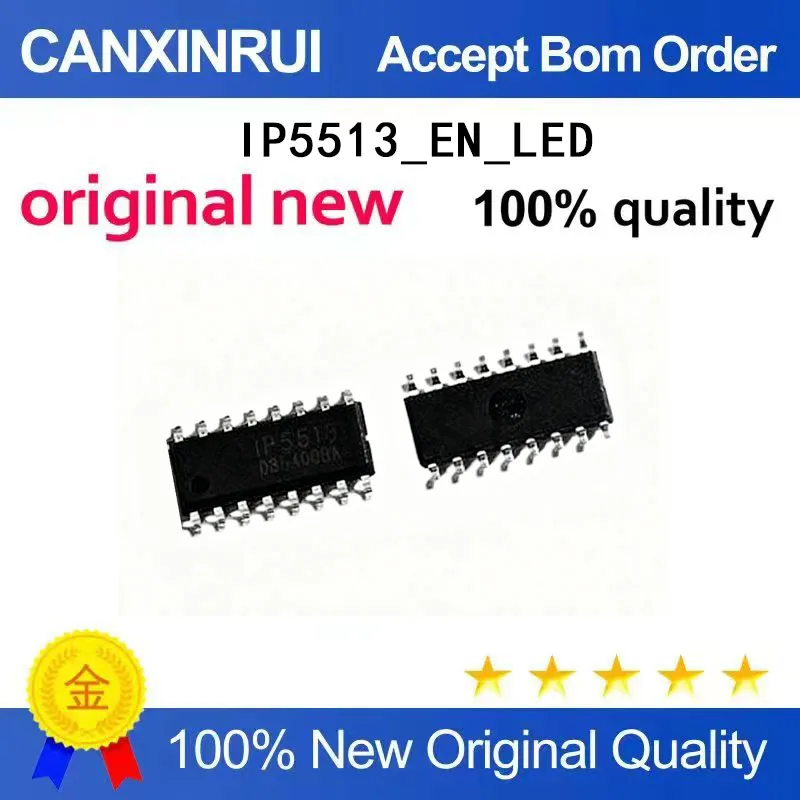 

(5-100 Pieces) New IP5513-IN_LED IP5513 SMT SOP-16 with built-in MCU charging compartment chip IC