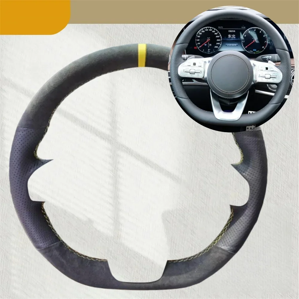 Custom DIY Car Steering Wheel Cover For Mercedes-Benz S-Class W222 GLC A-Class W177 C-Class W205 E-Class W213 Car Accessories