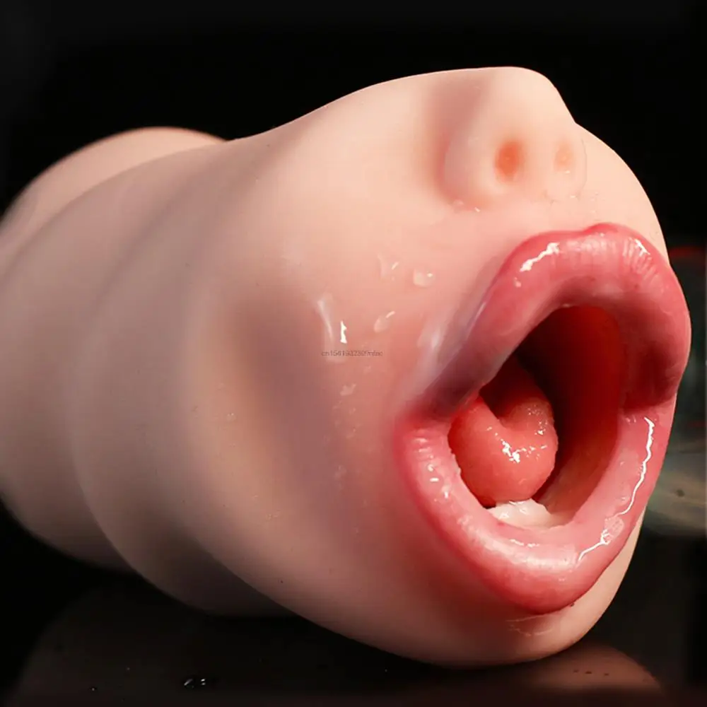 Tongue Deep Throat Male Masturbation Fellatio Adult Toys Realistic Vagina and Ass Masturbator Pocketfor Pussy Sex Toys for Men