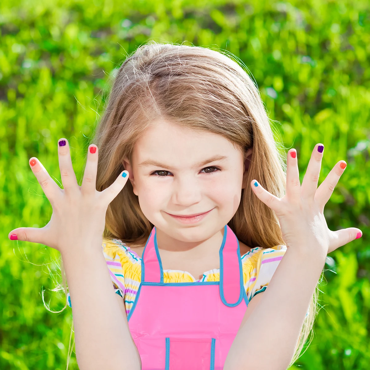 

Kids Painting Smock Bright Color Easy Clean Children Art Craft Gift Drawing Painting Apron Protection Clothing Pink