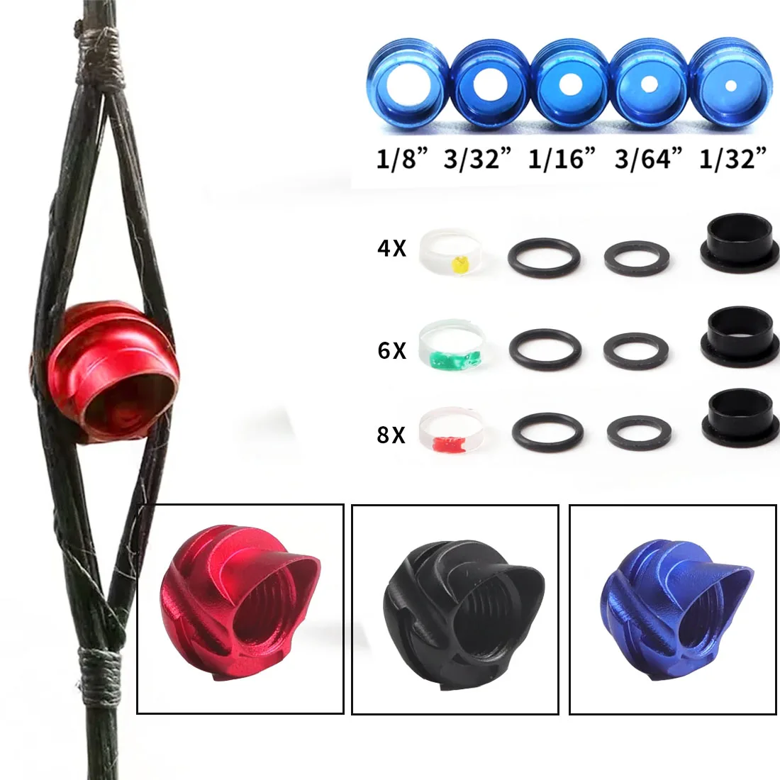 3colors 37/45 degrees Archery compound bow sight Peep Core Sight Clarifier Lens Set with 4X6X8X lens Archery aiming accessories