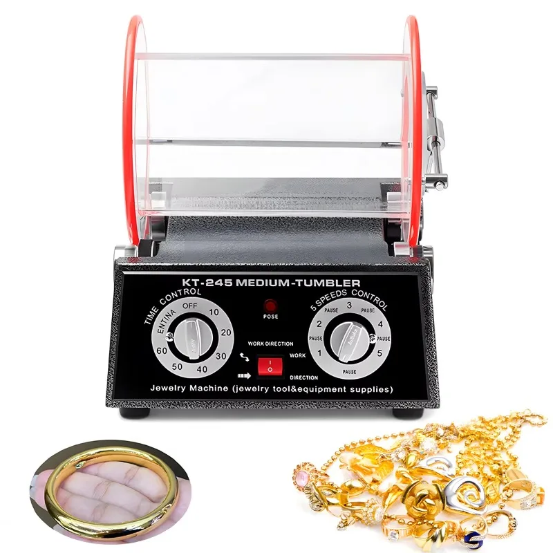 

KT-245 Большая емкость 8 кг, роторные стаканы, золото, серебро, медь, полировщик ювелирных изделий, финишер, шлифовальный станок для металла, полировальный станок