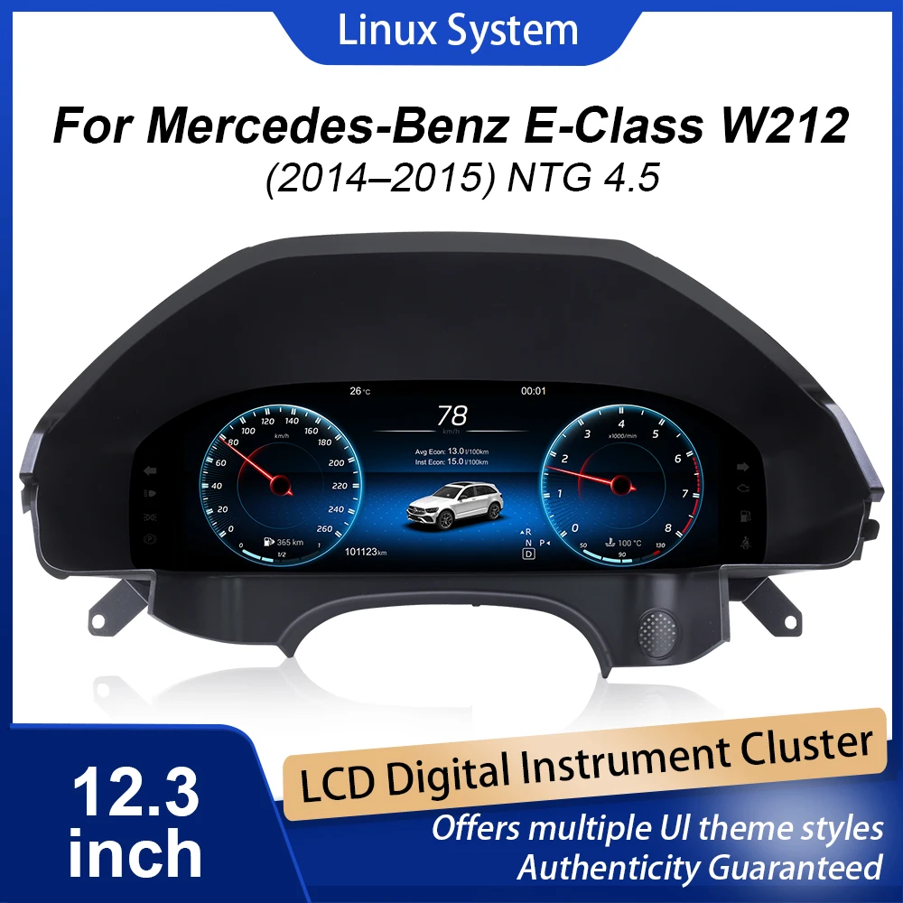 

Digital Instrument Cluster for Mercedes-Benz E-Class W212 (2014–2015) NTG 4.5 Speedometer 12.3”HD screen Plug and Play
