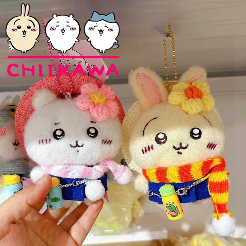 Chiikawa Plush Doll with Detachable Clothes for Girls, Spring Outing Series, Cute Cartoon Usagi, Backpack Decoration, Toy Gift