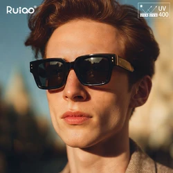 Gafas de Sol de Diseño Ruiao 2026, Lentes de Sol Cuadradas de Lujo para Hombre, Marca Premium Negra