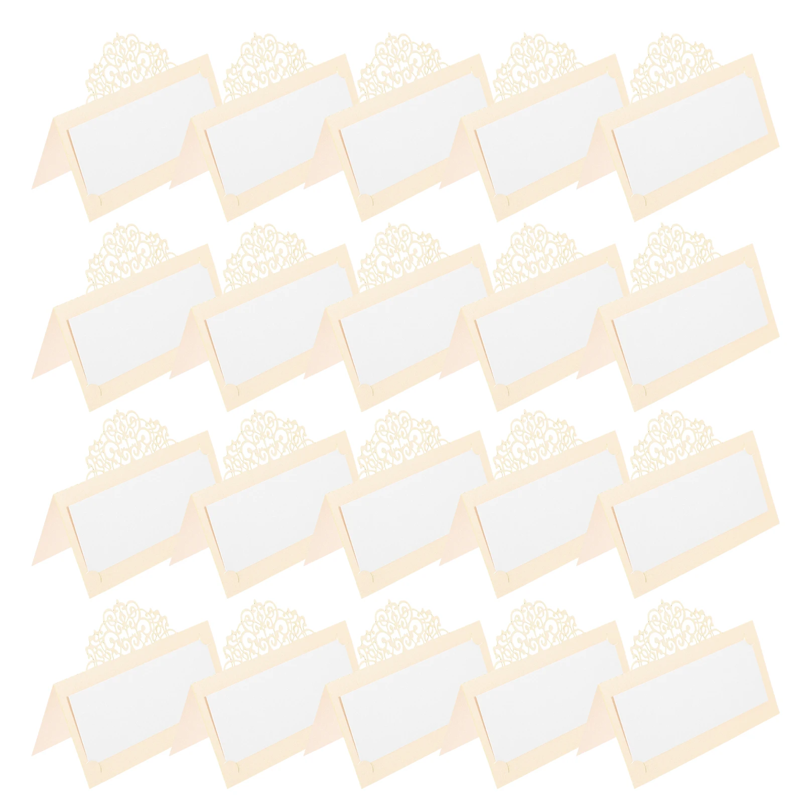 

50 Pcs Cut Table Cards Foldable White Decorative Signs for Wedding Banquet Party Place Card Smooth Edge Round Corner