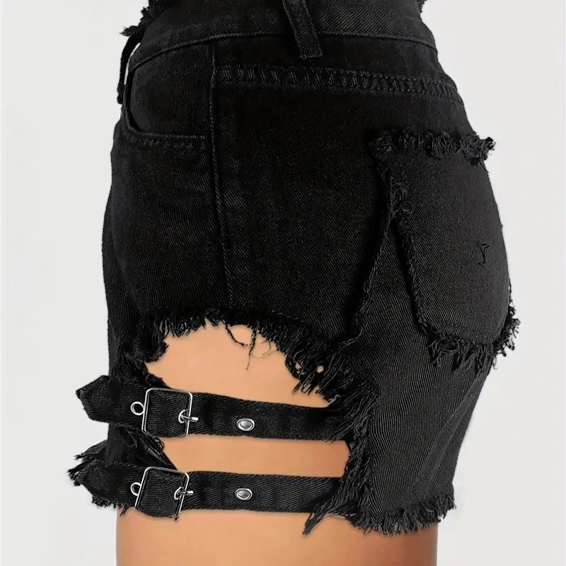 

Уличные джинсы с высокой талией для девочек, разрушенные полые джинсы orts Bla Color, женские джинсовые обтягивающие джинсы премиум-класса