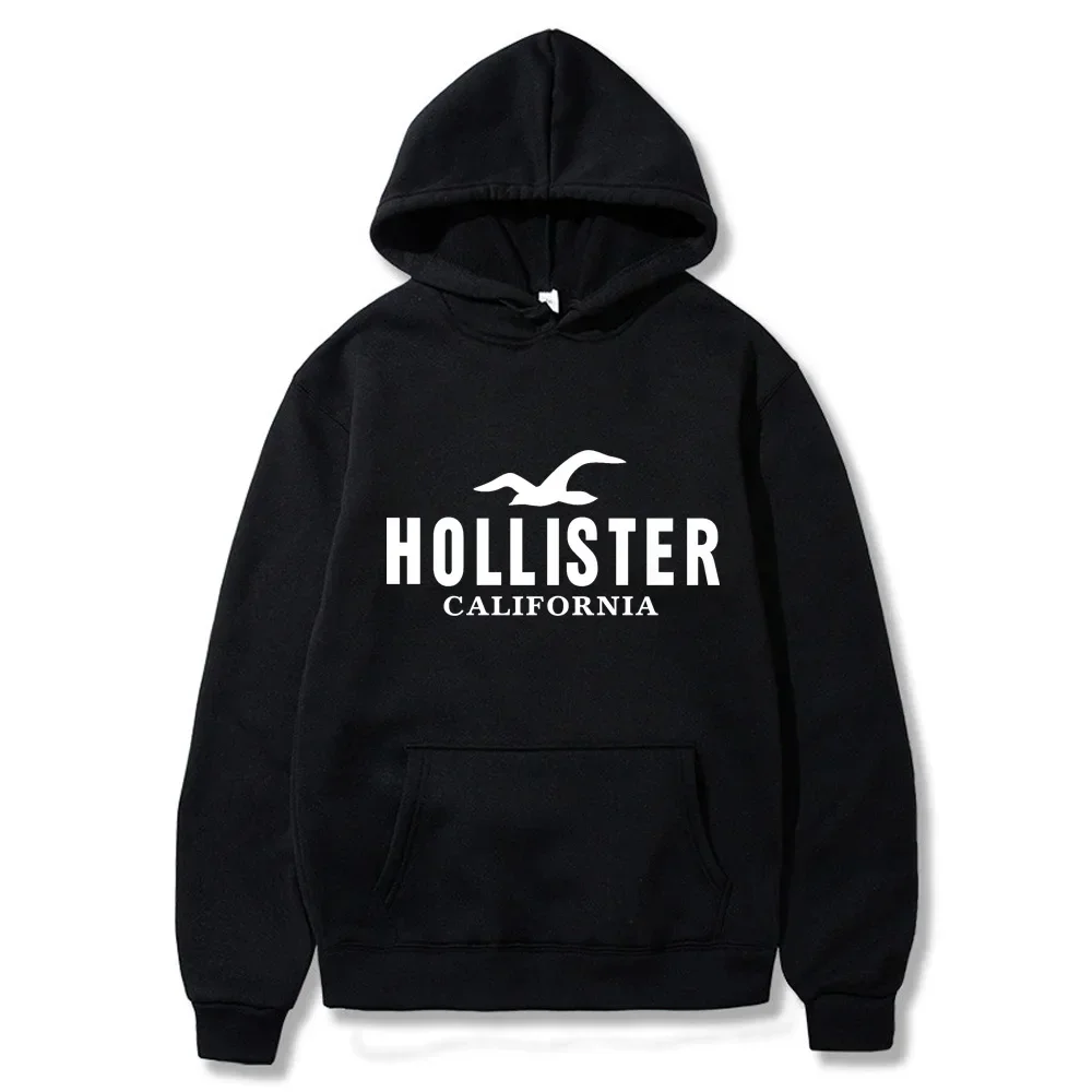 2024 Autumn Women Hollister Hodies Sweatshirt Fashion Street Letter Print Drawstring Hooded Casual Personalized Sweatshirt