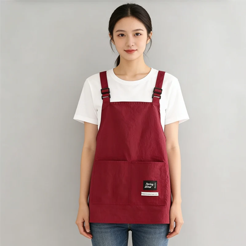 Customized Kitchen Apron Waterproof Adjustable Ribbon Bar Flower Shop Work Apron Available in Long and Short Styles