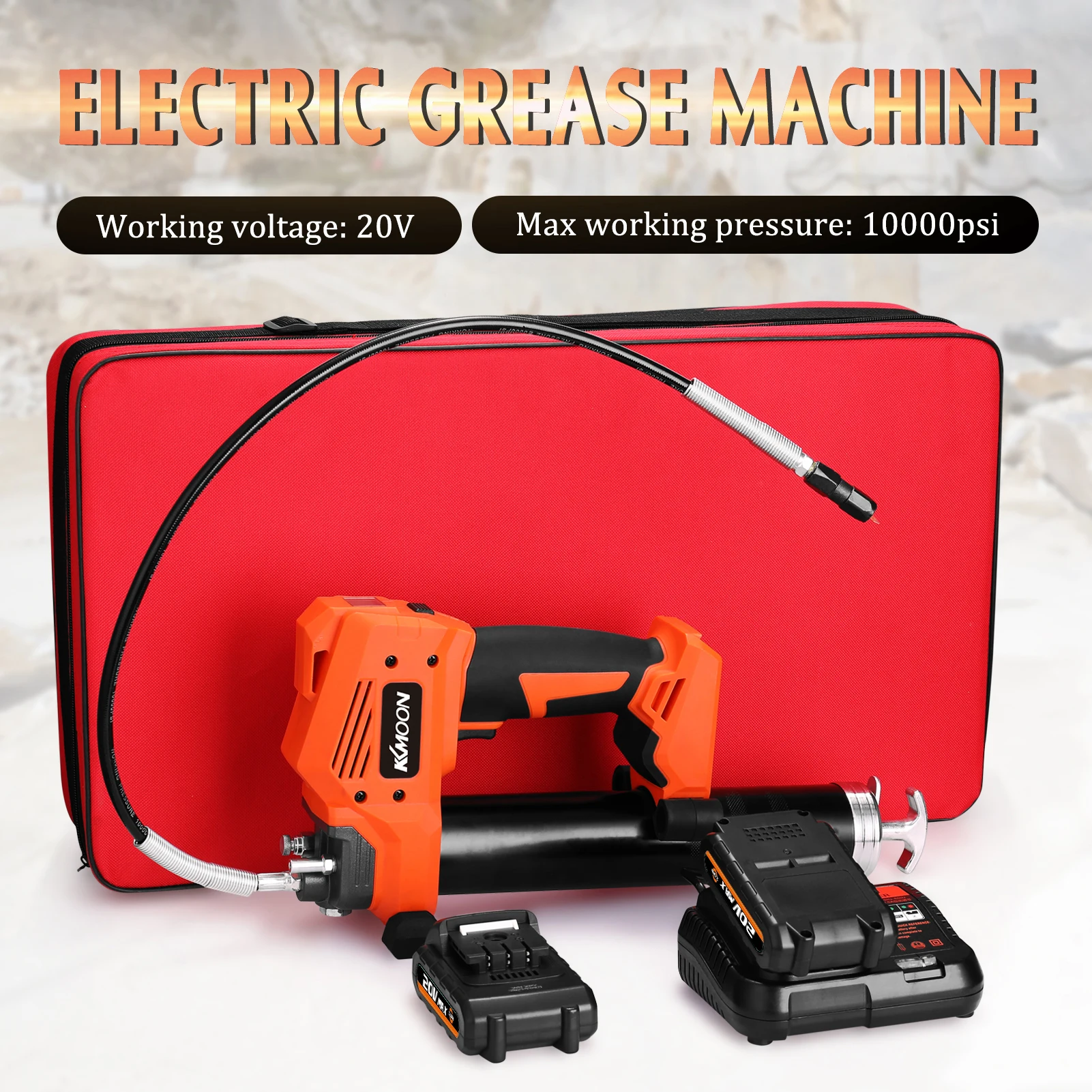 

2 Speeds Adjustable Rechargeable Cordless Electric Grease Machine with Antislip Handle Car Lubricating Oil Tool EU 220V