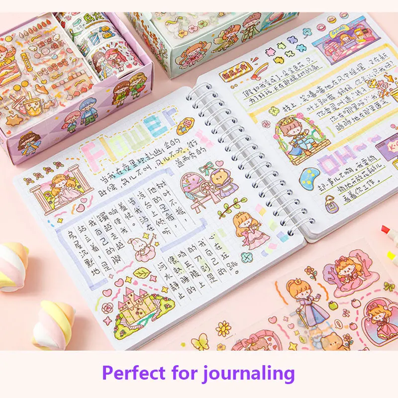 8 قطع من أشرطة وملصقات كاواي واشي، شريط لاصق ورقي ياباني لتزيين المجلات واللوازم المدرسية والقرطاسية #3