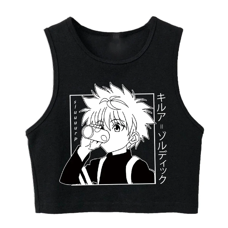 T-shirt Hunter X Hunter années 90 pour femmes, haut court, Harajuku Killua, Hisoka, Manga Y-Y2k