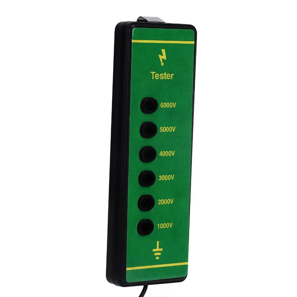 ABS Electric Fence Voltage Tester 6-LED Indicator Lights Copper Animal Fence Voltage Tester Durable Waterproof